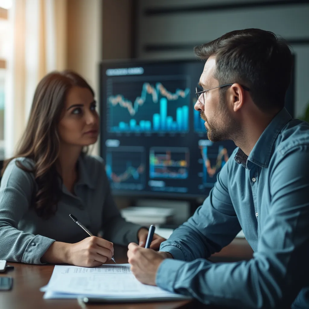 Análisis detallado de gráficos financieros con un cliente